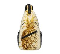 Oro Ananas Sfondo Crossbody Sling Bag Crossbody Spalla Borsa Petto Tracolla Tracolla Vita Fanny Pack Uomini Donne
