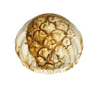 Oro Ananas Sfondo Cuffia Da Doccia Donne Riutilizzabili Grande Cuffia Da Doccia Uomini Quickdry Cura Dei Capelli Lungo Breve