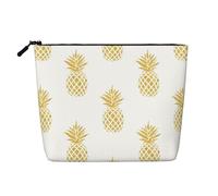 Oro Ananas Sfondo Impermeabile Grande Capacità con Cerniera Viaggio di Lavoro Viaggio Casa Multifunzionale Makeup Bag Borsa di Immagazzinaggio Borsa Monete, Nero , Taglia unica