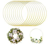 Oro Anelli in Metallo, 10 Pezzi 20 cm Oro Cerchio Metallo, Cerchi per Acchiappasogni, Acchiappa Sogni Appendere Cerchio per Macramè DIY Floristica Ghirlande Nuziali Natalizia Hoops Acchiappasogni