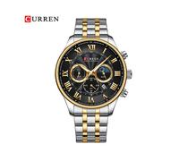 (oro argento) Orologio da uomo nuovo, casual, alla moda, impermeabile, sportivo, cronografo luminoso,