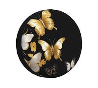 Oro Bianco Farfalle Copertura della Ruota di Scorta Impermeabile Antipolvere Auto Protezioni Ruota di Scorta Portatile Copertura Universale Misura per