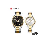 (oro bianco nero) CURREN Orologio al quarzo da coppia con bracciale per coppia, creativo, per il tempo