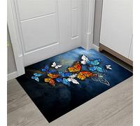 Oro Blu Nero Foglia di Ginkgo Farfalla Zerbino Interno Tappetini da Bagno Antiscivolo Impronta Moquette Assorbente Tappeto della Porta del Corridoio Della Cucina (Multicolor 5, 60_x_90_cm)