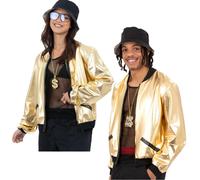 Oro Bomber Giubbino Uomo Donna 1990s Rap Rapper Pop Costume Stelle Donna 90s