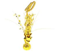 Oro Centrotavola Decorativo 39x6x6 CM Compleanno 40 Anni | Alluminio Film e Blocco in Cemento, Facile da Montare, Portatile, per Tavoli e Stufa
