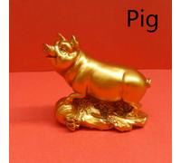 Oro Cinese Resina Zodiac Animali Statua Scultura Arredo Casa Feng Shui Chic Arte