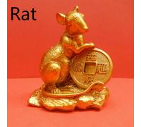 Oro Cinese Resina Zodiac Animali Statua Scultura Decorazione Casa Feng Shui