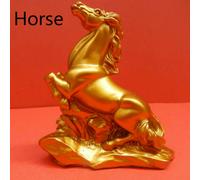 Oro Cinese Resina Zodiac Animali Statua Scultura Decorazione Casa Feng Shui