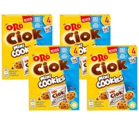 Oro Ciok Novita' Mini Cookies, Biscotti Croccanti con Gocce di Cioccolato al Latte - 4x40g [1 Confezione] (Confezione da 4)