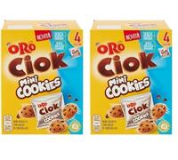 Oro Ciok Novita' Mini Cookies, Biscotti Croccanti con Gocce di Cioccolato al Latte - 4x40g [1 Confezione] (Confezione da 2)