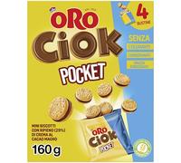 Oro Ciok Pocket Mini Biscotti Ripieni di Crema al Cacao Magro - 4 X 40g