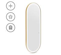 Physa Phy_SM_01 - Specchio da parrucchiere con illuminazione a LED, extra piatto, ovale, con illuminazione a LED