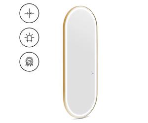 Oro Consolle da parrucchiere - Illuminazione LED - Extra piatto - Ovale - 70 x 4 x 180 cm | physa