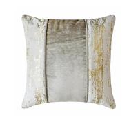 Oro e argento Decorativo Fodera per cuscino 65x65 cm | Moderno Velluto Fodera per cuscino A strisce | Patchwork Federe per divano, divano e letto/Decorazione domestica moderna - Golden Ashes