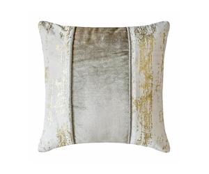 Oro e argento Decorativo Fodera per cuscino 65x65 cm | Moderno Velluto Fodera per cuscino A strisce | Patchwork Federe per divano, divano e letto/Decorazione domestica moderna - Golden Ashes
