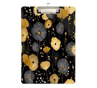 Oro e Foglie Nere Disegno Appunti Acrilico Carino per il Primo Anno Insegnante Must Haves Dimensioni 9 x 12.5 Tabla para escribir