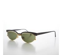 Oro e Nero 90s Galleggiante Lenti Gatto Occhio Vintage Occhiali da Sole - Trina