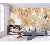 Oro Foto Parati 312x219cm Animali Giungla Foglie Camera da Letto Soggiorno Posh