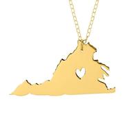 Oro Giallo Argento Sterling Personalizzati Stati Uniti D'America Mappa Collana