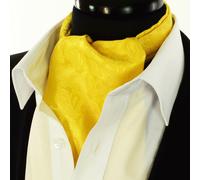 Oro Giallo Paisley Uomo Foulard Ascot Cravatta Sciarpa Floreale