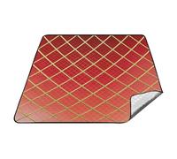 Oro Griglia Gradiente Moderno Cubo Rosso Impermeabile Campeggio Mat Impermeabile All'aperto Coperte Per Erba per Terra Concerto Coperta cobijas para la playa