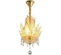 Oro. Lampada a sospensione a forma di fiore compatibile con l'ingresso dell'isola della cucina, corridoio - Grande lampadario cristallo Compatible with,Lusso
