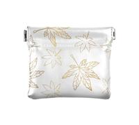Oro Maple Plant Leaf Contorni Modello Donna Piccolo Portamonete in Pelle Portafoglio Portamonete Portatile Contanti Portamonete per Uomo Donna, Motivo con foglie d'acero dorato, 1 Size, Accessorio da