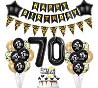 oro nero decorazioni 70 anni compleanno uomo donna decorazioni torta 70 anni compleanno donna palloncini 70 anni compleanno uomo decorazioni compleanno 70 anni uomo palloncini