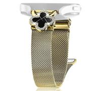 (Oro Nero) Per Huawei Watch Gt 2 42mm Cinturino Milanese Clover Decor Cinturino in Acciaio Inossidabile