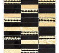 Oro nero Rettangolare Marmo naturale mosaico