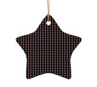 Oro nota musicale con stella caduta lucida stampa ornamenti in ceramica albero di Natale appeso decorazione natalizia porcellana vacanza da collezione