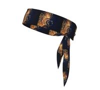 Oro Nota Musicale Con Stella Lucida Caduta Stampa 1 Pezzi Fascia Per Capelli Fascia Unisex Dry Head Tie Fascia Sportiva Per Basket Corsa Tennis