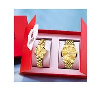 (Oro) OLEVS 9931 Orologio da coppia con design a rombo, orologio al quarzo da uomo e da donna in acciaio
