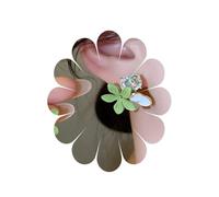 Oro placcato blu Matte Fiore Stud Orecchini a goccia Orecchini a perno fiore delicato Grande perla Dangle Orecchini di nozze perla Gioielli per le donne e le ragazze (Green)
