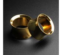 Oro PVD Sella Per Doppia Flangia Tunnel 316L Rivestito Stretching Orecchie