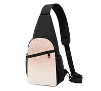 Oro rosa Faux Glitter Casual Una Spalla Cross Body Borsa Del Petto Del Raccoglitore Del Telefono Sacchetto Del Telefono Degli Uomini Cross Body, Nero , Taglia unica