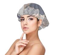 Oro rosa Geo,Cuffia da notte in raso per adulti - Cuffia da notte elastica per donna, copricapelli per la notte