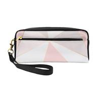 Oro rosa geometrico, Borsa per il trucco Borsa per cosmetici Borsa da viaggio portatile da toilette Astuccio in pelle per donne e ragazze