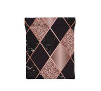 Oro rosa marmo rosa nero geometrico, Spremere il portafoglio superiore da donna Borsa portaoggetti Piccola portamonete Portamonete