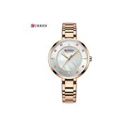 (oro rosa)Orologio da donna di lusso con strass e cristalli, al quarzo, regalo romantico, impermeabile