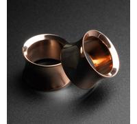 Oro Rosa PVD Sella Per Doppia Flangia Tunnel 316L Rivestito Stretching Orecchie