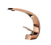 Oro Rosa Tutto Rame Rubinetto Del Bagno Caldo & Freddo Singolo Foro Rubinetto Del Lavabo Elegante Sotto Il Contatore Del Bacino Del Gomito Rubinetto