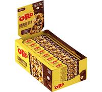 Oro Saiwa Barretta ai Cereali Integrali con Gocce di Cioccolato Fondente e Nocciole, Box da 25 x 40gr