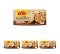 Oro Saiwa Grano Fondente, Biscotti Integrali con Gocce di Cioccolato Fondente, Fonte di Fibre con Farina Integrale, 100% Grano Italiano, 300g (6 monoporzioni da 50g) (Confezione da 4)