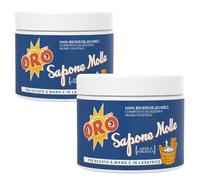 ORO Sapone Molle (2 Barattoli x 500g) Totale 1 Kg - Detergente Potente Sgrassatore per Bucato a Mano e Lavatrice - Smacchiatore Pre-trattamento per Capi Bianchi e Colorati