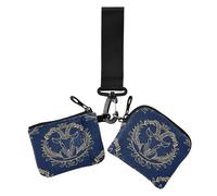 Oro Segno Zodiacale Ariete Blu Navy Portafogli da donna Custodie per Carte Mini Moda Borsa Della Moneta Portafoglio con Tasca Cerniera per Viaggio 2 Pz estuche para tarjetas de credito, oro segno