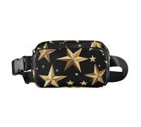 Oro Stars Astratto Nero Modello Alla Moda Marsupio per le donne d'affari Piccolo con Cinghia Regolabile per Allenamento Corsa Escursionismo bulto de cintura para, oro, stelle, estratto, nero, modello,