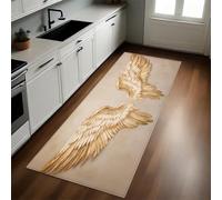 Oro Tappeto Cucina 50x180 cm Ali d'angelo Lavabile Multiuso Resistente Passatoia Cucina Antimacchia Sotto Lavandino Fornelli