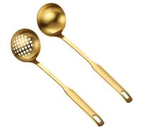 Oro Zuppa Mestolo Colino Set Manico Lungo Acciaio Inox Utensile da Cucina